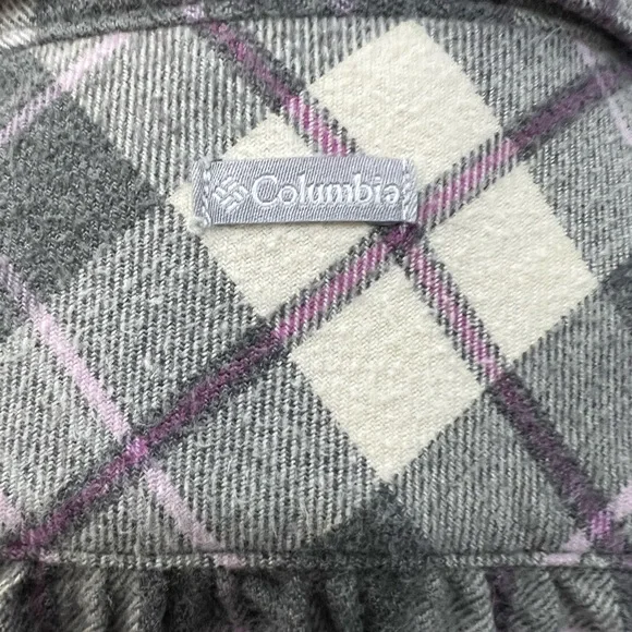 Columbia Gray, Cream & Purple Plaid Button-Up Size S Like new - Picture 5 of 9